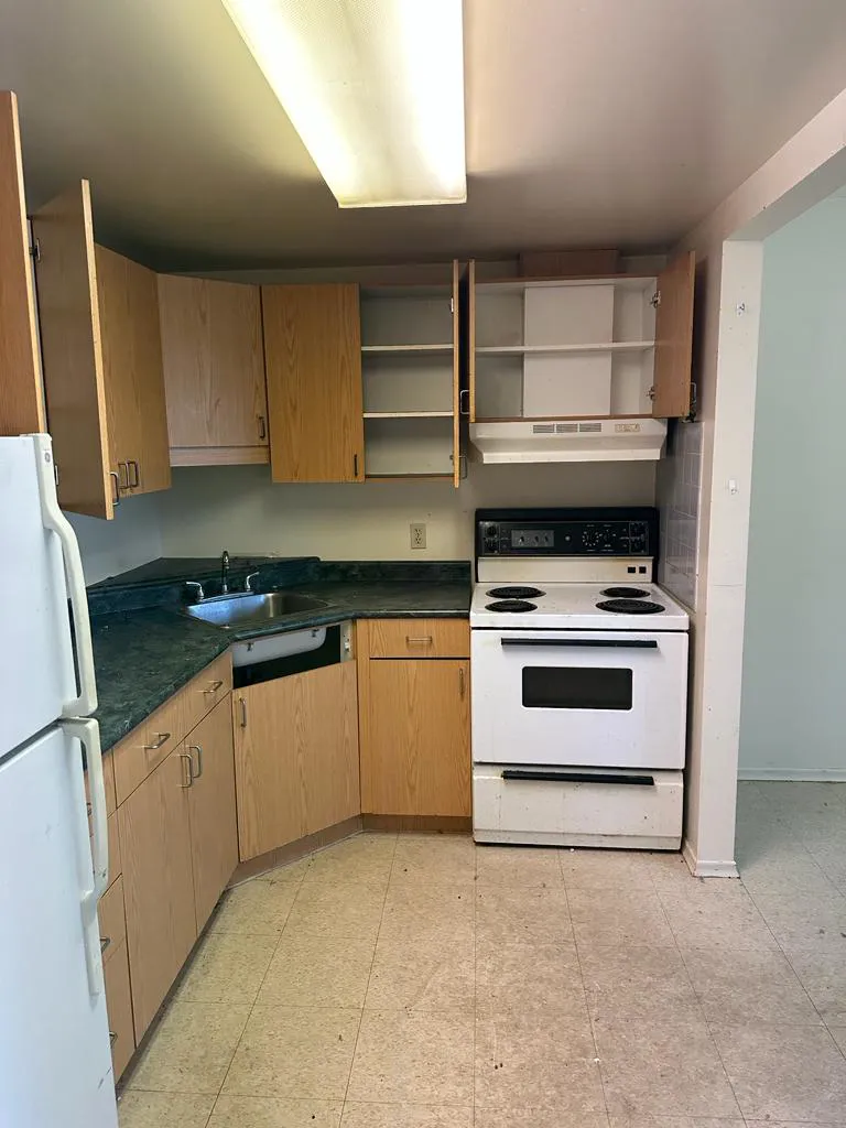 empty kitchen after being cleared out